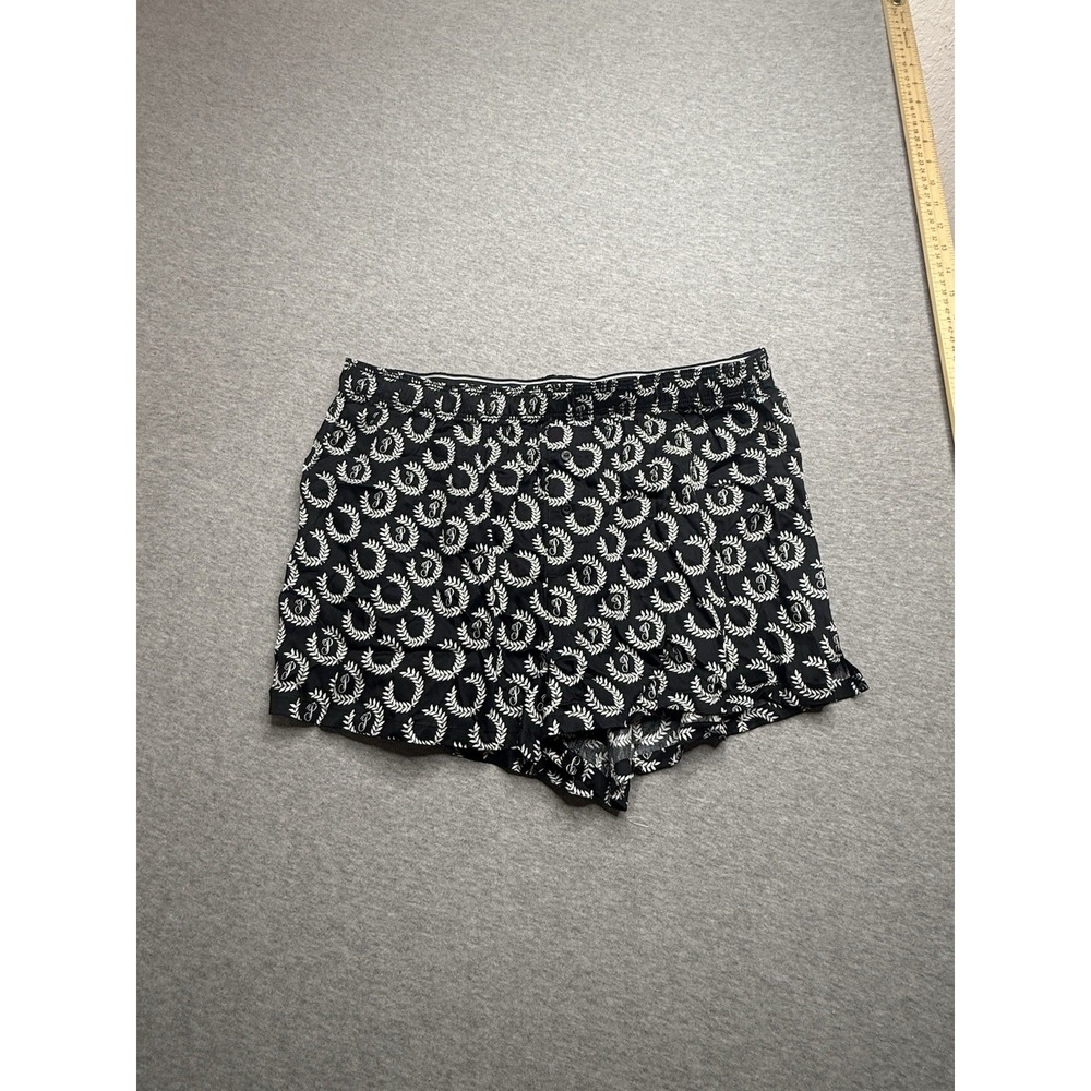 VS PINK Pure Black Allover White Logo TENCEL PJ Sleep Boxy Pajama Shorts‎ M NWT